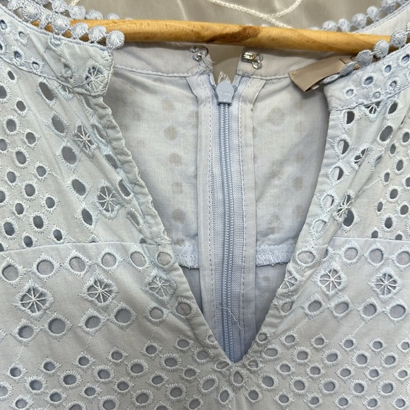 Loft ice blue eyelid lace shift dress women’s size 10. - Picture 3 of 11